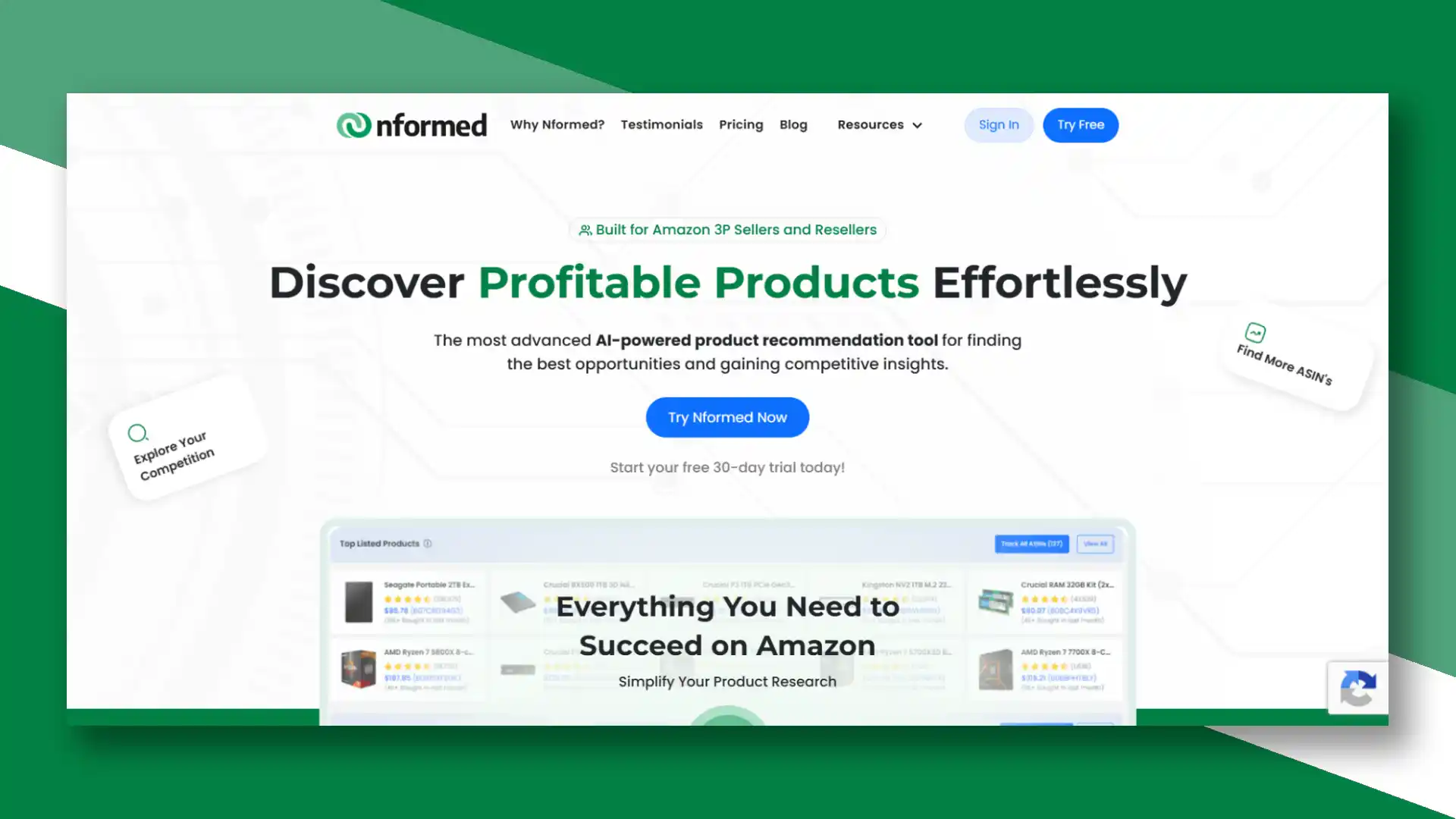 Nformed website preview